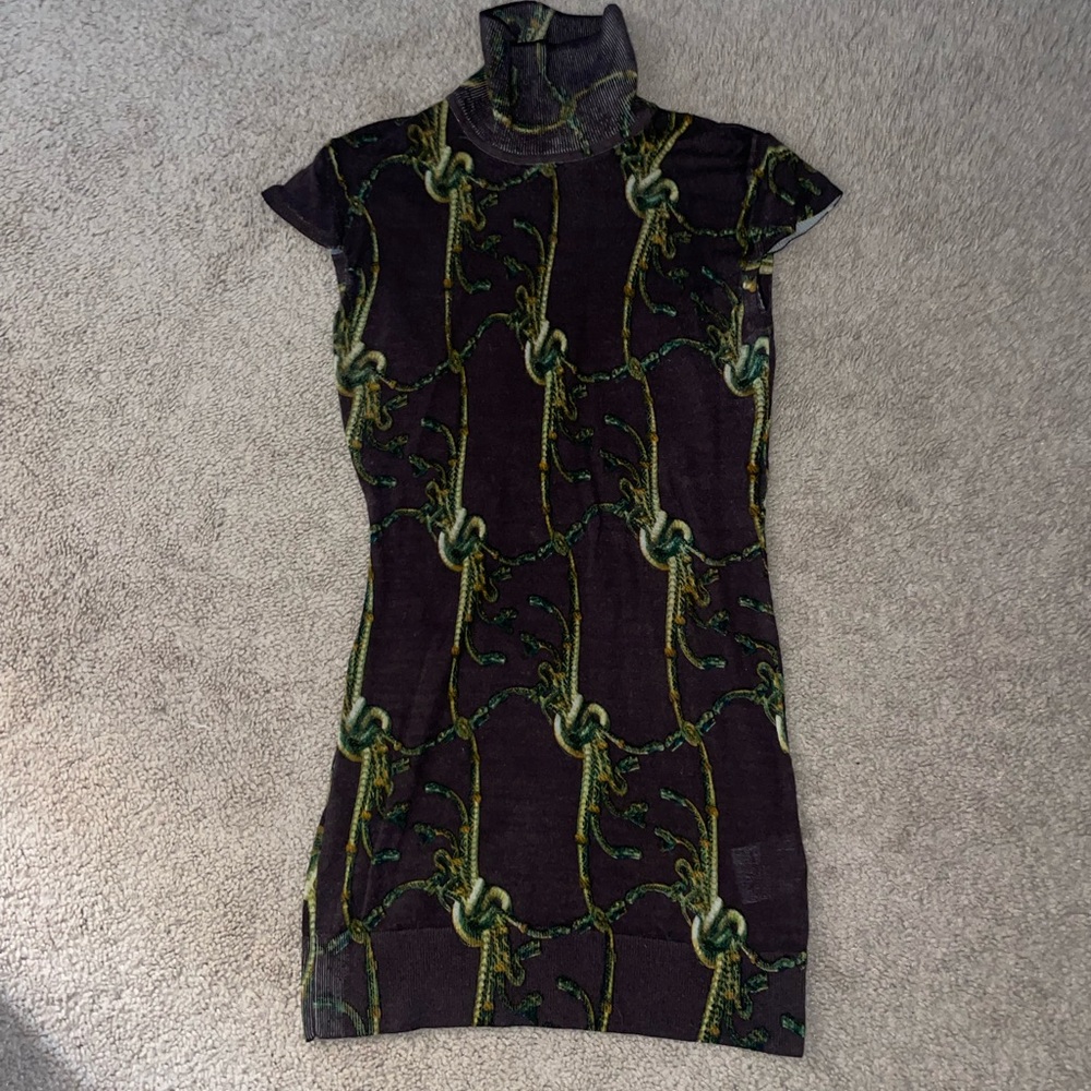 Roberto Cavalli Wool turtleneck short sleeved tank